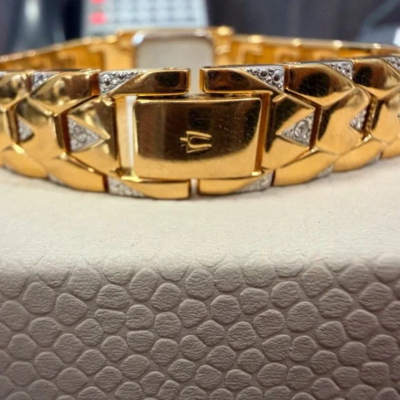 Bulova Women's Gold and Silver Watch with Diamond Accents - Picture 6 of 6